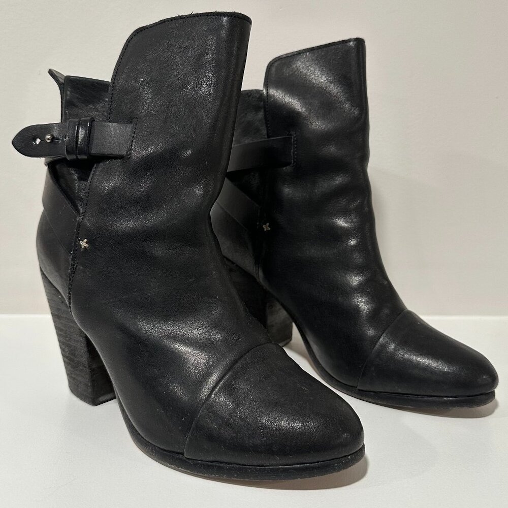 Rag & Bone Women's Kinsey Black Leather Boot Size 38.5 / 8.5